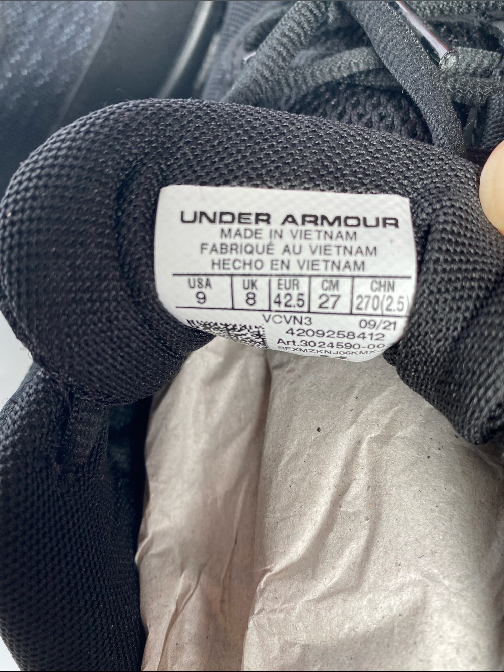 Under Armour Charged Assert 9 Men's Running Shoes - Black - Size 9 - NWOB - Picture 8 of 8